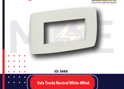 Legrand Vela Tonda Neutral Cover Plate White 4module | 011685602 | بلاك ابيض