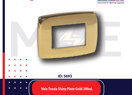 Legrand Vela Tonda Shiny Plate Gold 3module | 011685835 | بلاك لميع ذهبي