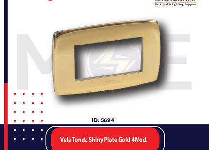 Legrand Vela Tonda Shiny Plate Gold 4module | 011685836 | بلاك لميع ذهبي