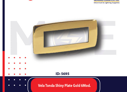 Legrand Vela Tonda Shiny Plate Gold 6module | 011685837 | بلاك لميع ذهبي