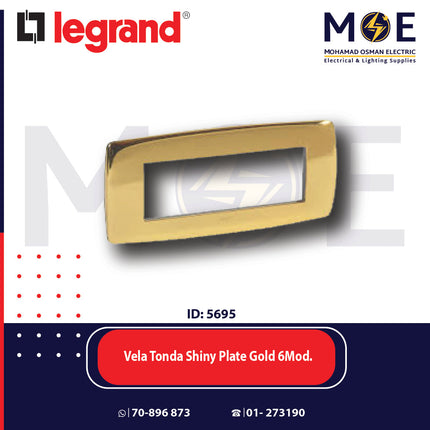 Legrand Vela Tonda Shiny Plate Gold 6module | 011685837