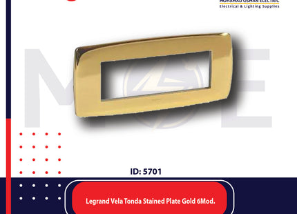 Legrand Vela Tonda Stained Plate Gold 6module | 011685633 | بلاك ساتين ذهبي