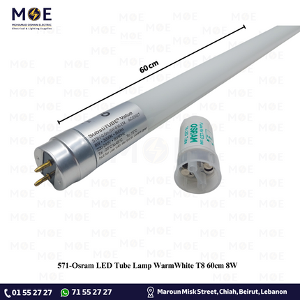 Osram LED Tube Lamp WarmWhite T8 60cm 8W