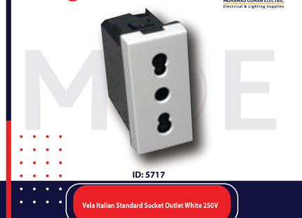 Legrand Vela Italian Standard Socket Outlet White 250V | 11687080 | بريز امان ابيض