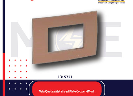 Legrand Vela Quadra Metallised Plate Copper 4module | 011685772 | بلاك نحاسي ممعدن