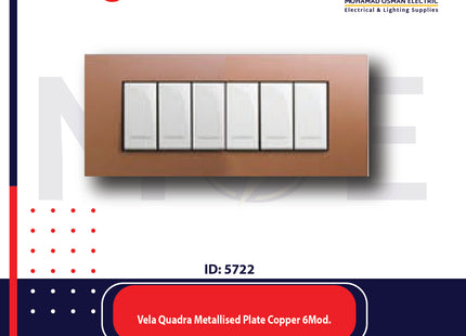 Legrand Vela Quadra Metallised Plate Copper 6module | 011685773 | بلاك نحاسي ممعدن