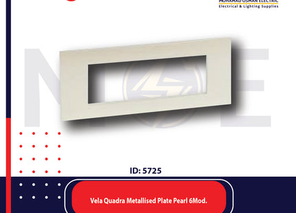 Legrand Vela Quadra Metallised Plate Pearl 6module | 011685758 | بلاك لولو ممعدن