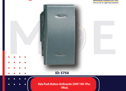 Legrand Vela Push Button Anthracite 250V 10A 1Pnc 1Module | 11682734 | كباس اسود فحمي