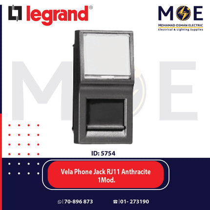 Legrand Vela Push Button With Label-Holder 250V 10A 1PNO 2Module | 11683154