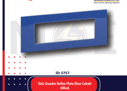 Legrand Vela Quadra Reflex Plate Blue Cobalt 6module | 011685658 | بلاك رفلكس ازرق كوبالت