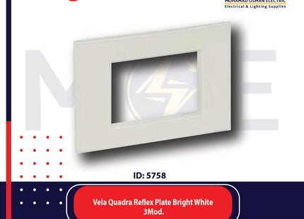Legrand Vela Quadra Reflex Plate Bright White 3module | 011685716 | بلاك رفلكس ابيض فاتح