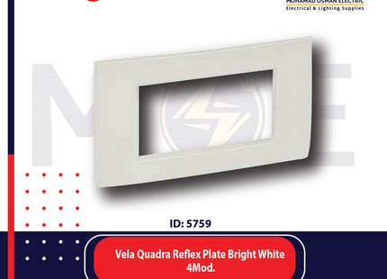 Legrand Vela Quadra Reflex Plate Bright White 4module | 011685717 | بلاك رفلكس ابيض فاتح