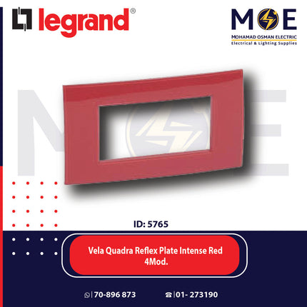 Legrand Vela Quadra Reflex Plate Intense Red 4module | 011685652