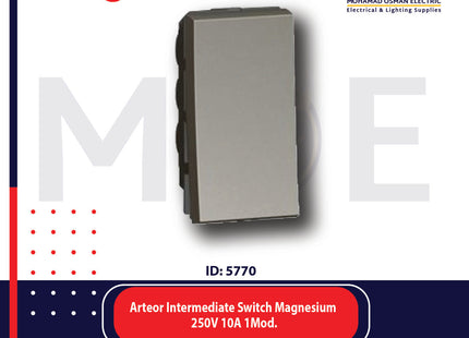 Legrand Arteor Intermediate Reversing Switch Magnesium 250V 10A 1Module | 11572508 | مفتاح تربل دركسيون مغنيسيوم