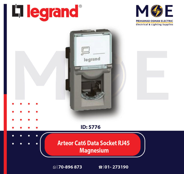 Legrand Arteor Cat6 Data Socket RJ45 Magnesium | 011572802