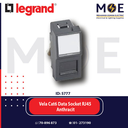 Legrand Vela Cat6 Data Socket RJ45 Anthracit | 011682755