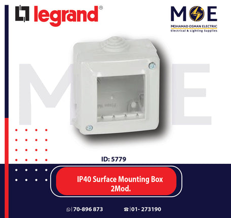 Legrand IP40 Surface Mounting Box 2module | 011680602