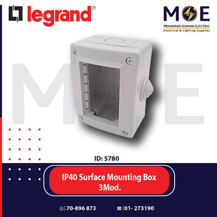 Legrand IP40 Surface Mounting Box 3module | 011680603