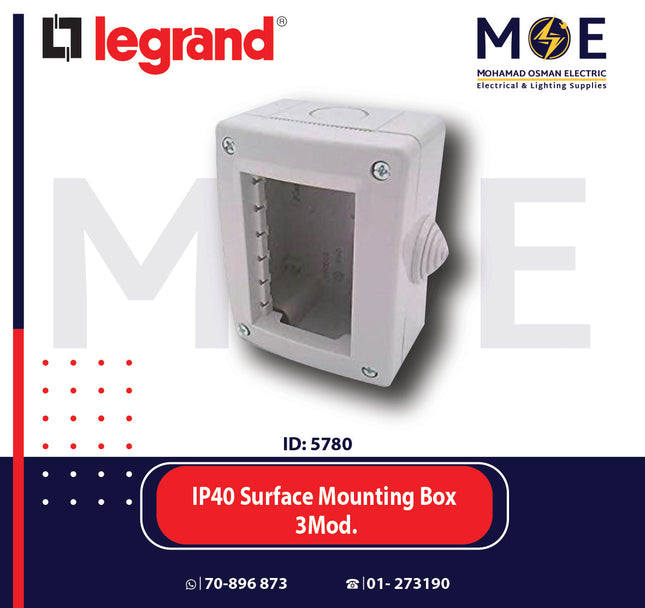 Legrand IP40 Surface Mounting Box 3module | 011680603