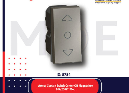 Legrand Arteor Curtain Switch Center Off Magnesium 10A 250V 1module | 11572702 | مفتاح ستور مغنيسيوم