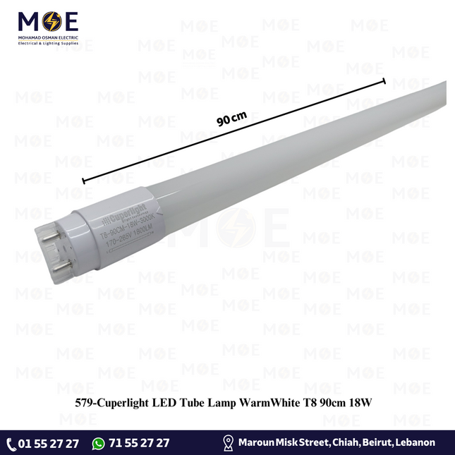 Cuperlight LED Tube Lamp WarmWhite T8 90cm 18W