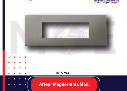 Legrand Arteor Italaian/ Us Standard Square Cover Plate Magnesium 6module | 011575047 | بلاك رمادي مغنيسيوم