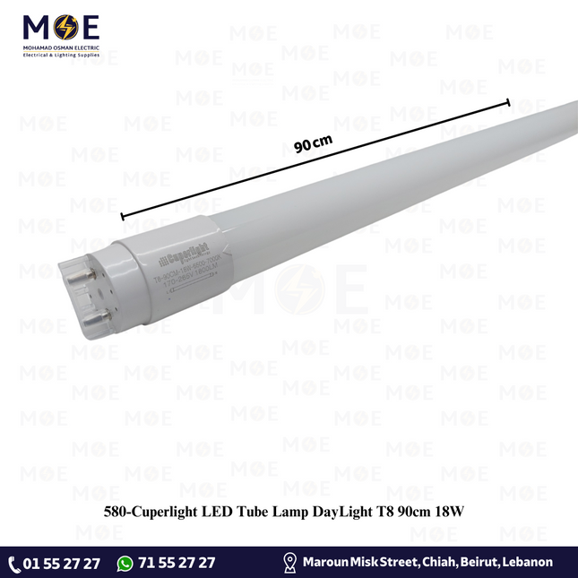 Cuperlight LED Tube Lamp DayLight T8 90cm 18W