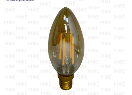 Thomson LED Lamp Amber Filament Candle WarmWhite E14 4W | THOM32262 | لمبة ليد برم سن رفيع فيلامنت شمعة عسلي ورم وايت