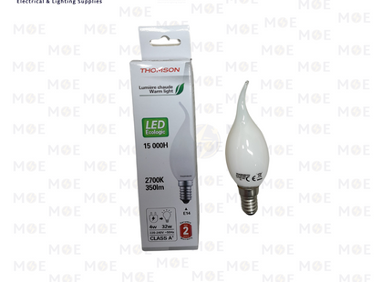 Thomson LED Lamp Milky Filament Candle Tail WarmWhite E14 4W | THOM31752 | لمبة ليد برم سن رفيع فيلامنت دنب حليبي ورم وايت