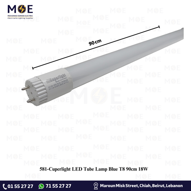 Cuperlight LED Tube Lamp Blue T8 90cm 18W