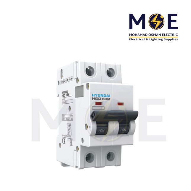 Hyundai MCB HGD63M 6KA 2P 32A | دجنتور كهرباء مجوز - قاطع كهربائي