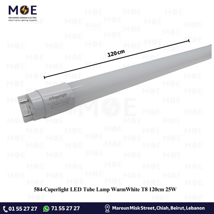 Cuperlight LED Tube Lamp WarmWhite T8 120cm 25W