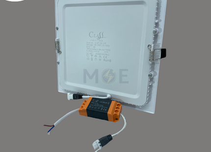 Class Lighting LED Downlight/ Panel Light White Ceiling Flush Mounted Square Daylight 22cm 18W | CLSP-SQ-18W | سبوت ليد مربع مخفي ابيض دايلايت