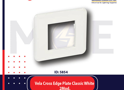 Legrand Vela Cross Edge Plate Classic White 2module | 011680531 | بلاك بلاستيك ابيض
