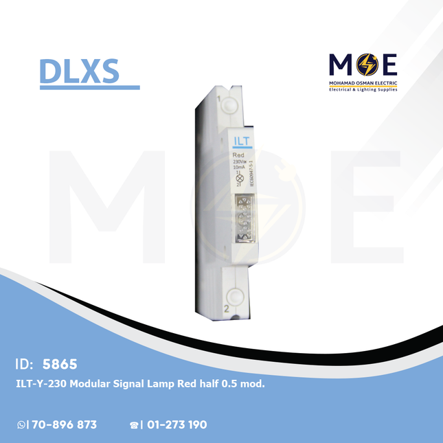 DLXS ILT-Y-230 Modular Signal Lamp Red 1/2module | DX-ILT-R-230 | دجنتور اشارة احمر