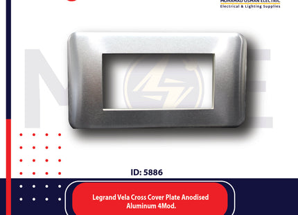 Legrand Vela Cross Cover Plate Anodised Aluminum 4module | 011680564 | بلاك بلاستيك المنيوم انودي