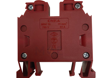 ONKA Rail Terminal Block Red 16mm | ON-MRK 16-RED | جنكسيون سكة احمر