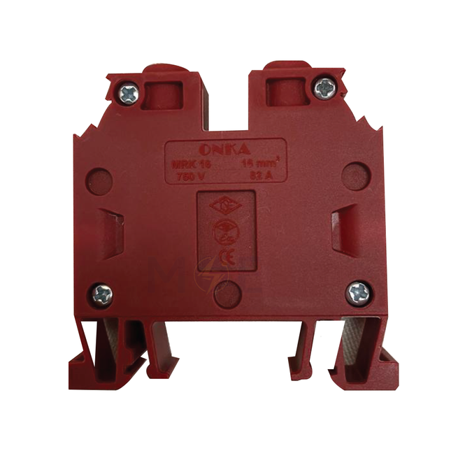 ONKA Rail Terminal Block Red 16mm | ON-MRK 16-RED