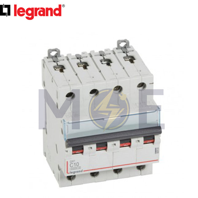 Legrand MCB 4P C 10A 6kA | 11604848 | دجنتور كهرباء ثلاثة فاز مع نتر - قاطع كهربائي رباعي