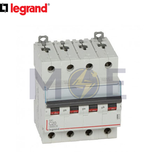 Legrand MCB 4P C 20A 6kA | 11604851 | دجنتور كهرباء ثلاثة فاز مع نتر - قاطع كهربائي رباعي
