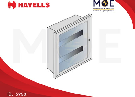 Havells FM Transp. Door 2Rx12module 24mod. | تابلو حديد مخفي غطا شفاف