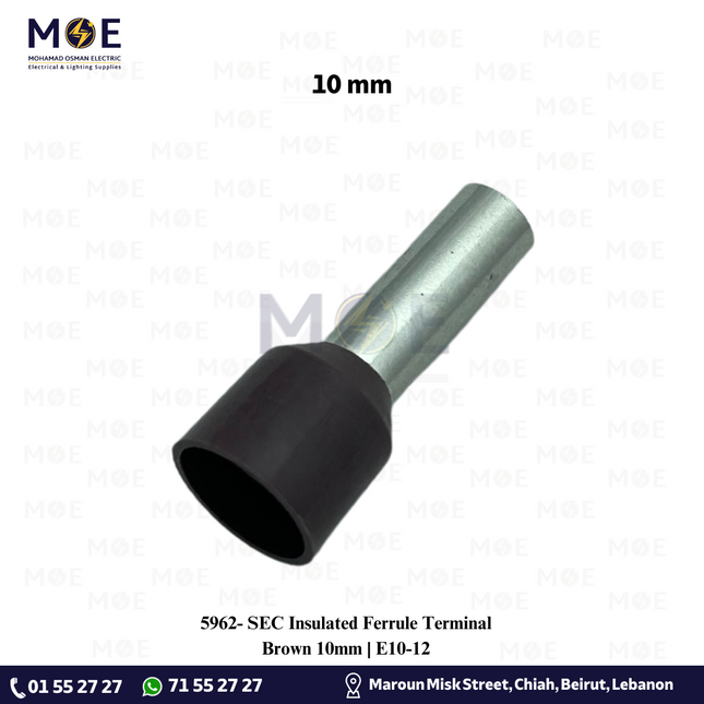 SEC Insulated Ferrule Terminal Brown 10mm | E10-12