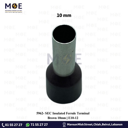 SEC Insulated Ferrule Terminal Brown 10mm | E10-12