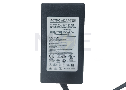 HE Power Adapter With Wide Output Connector AC/DC 12V 7A | SCH-84-12