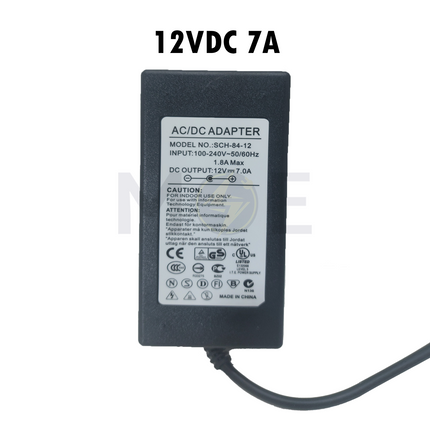 HE Power Adapter With Wide Output Connector AC/DC 12V 7A | SCH-84-12