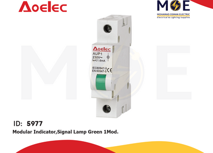 Aoelec Modular Indicator / Signal Lamp Green 1module | AUP1-GRE | دجنتور اشارة اخضر