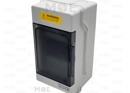 System IP66 Surface Mount Distribution Board Smoked Door 150x53x110mm 1Rx4module 4module | DBN-SH4PN | تابلو بلاستيك ظاهر غطا مفيم مطري