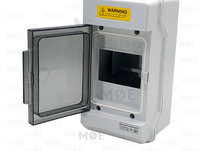 System IP66 Surface Mount Distribution Board Smoked Door 150x53x110mm 1Rx4module 4module | DBN-SH4PN | تابلو بلاستيك ظاهر غطا مفيم مطري