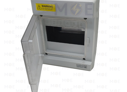System IP66 Surface Mount Distribution Board Smoked Door 150x110x110mm 1Rx6module 6module | DBN-SH6PN | تابلو بلاستيك ظاهر غطا مفيم مطري