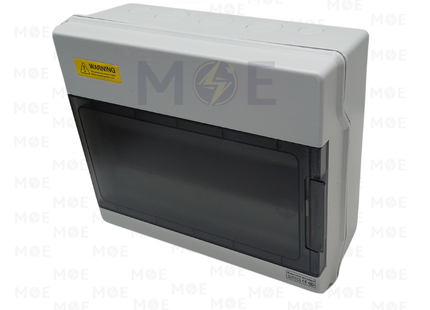 System IP66 Surface Mount Distribution Board Smoked Door 150x180x110mm 1Rx12module 12module | DBN-SH12PN | تابلو بلاستيك ظاهر غطا مفيم مطري